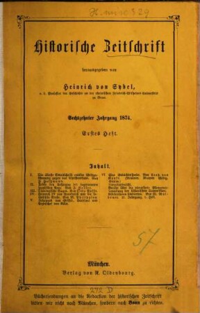 Historische Zeitschrift : HZ. 31. 1874