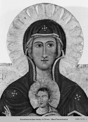 Thronende Madonna mit zwei Heiligen