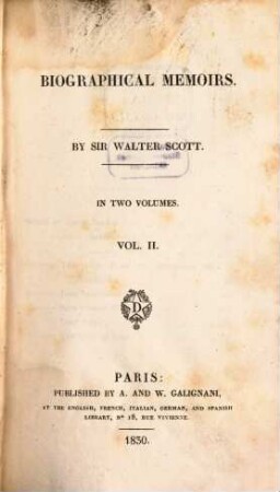 Biographical Memoirs : in two volumes, 2