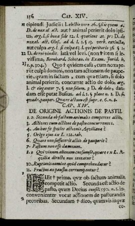 Cap. XIV. De Origine Actionis De Pastu