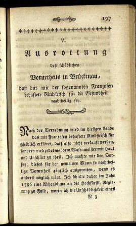 V. Ausrottung des schädlichen Vorurtheils in Brückenau ...