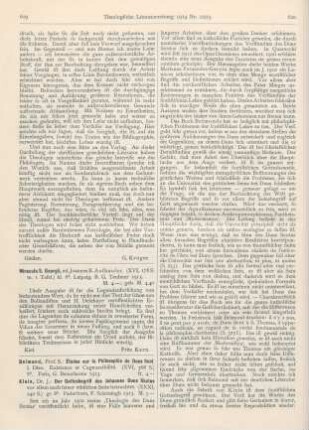 619-622 [Rezension] Belmond, S., Études sur la Philosophie de Duns Scot. I. Dieu. Existence et Cognoscibilité