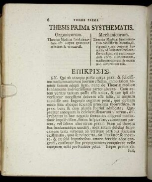 Thesis Prima Systhematis. - Thesis Quinta Systhematis.