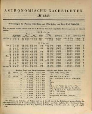 Astronomische Nachrichten : = Astronomical notes. 57. 1862