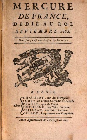 Mercure de France. 1765, 9