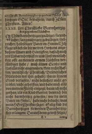 XXXII. Um Christliche Barmhertzigkeit gegen dem Nächsten.