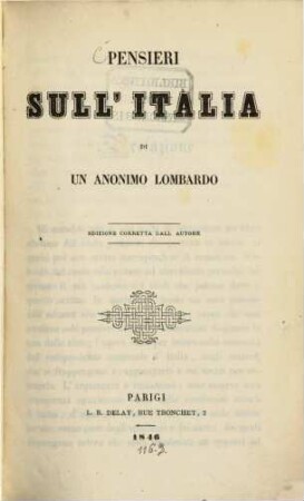Pensieri sull'Italia