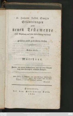 H. 1: Matthäus