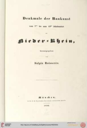 Denkmale der Baukunst vom 7. bis zum 13. Jahrhundert am Nieder-Rhein