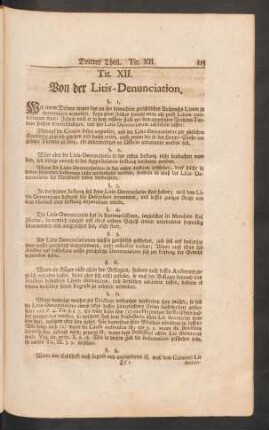 Tit. XII. Von der Litis-Denunciation.