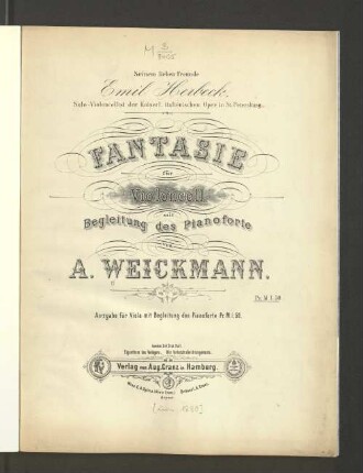 Fantasie für Violoncell mit Begleitung des Pianofortes