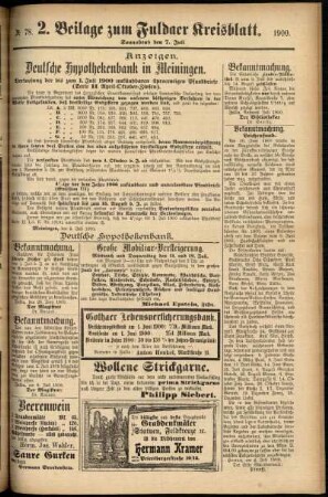 Dritte Ausgabe vom Samstag, den 07. Juli 1900.