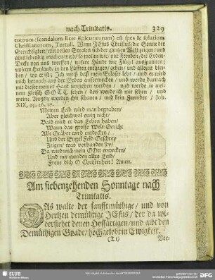 Am siebenzehenden Sonntage nach Trinitatis