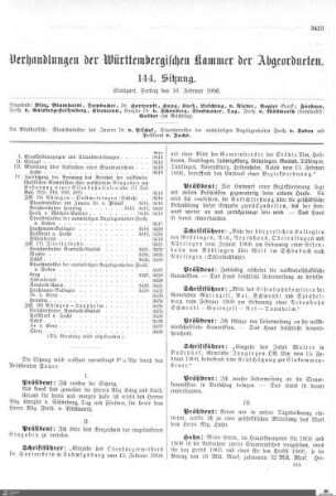 144. Sitzung, Stuttgart, 16.2.1906