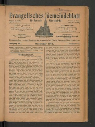 Jahrgang III. Dezember 1913. Nummer 12.