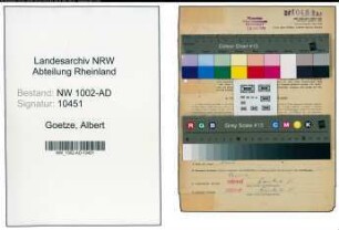 Entnazifizierung Albert Goetze, geb. 19.12.1884 (Verw.Inspektor)