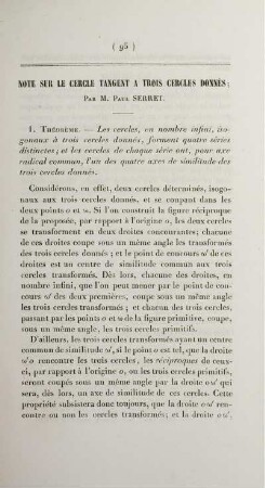 Note sur le cercle tangent a trois cercles donnés.