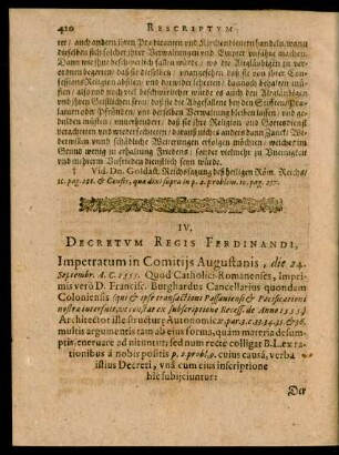 IV. Decretum Regis Ferdinandi ...