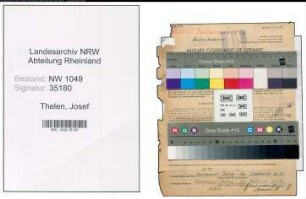 Entnazifizierung Josef Thelen , geb. 17.09.1901 (Kaufmann)