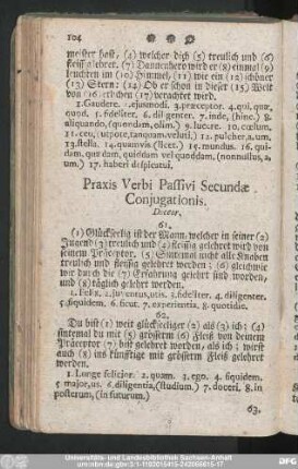 Praxis Verbi Passivi, Secundae Coniugationis.