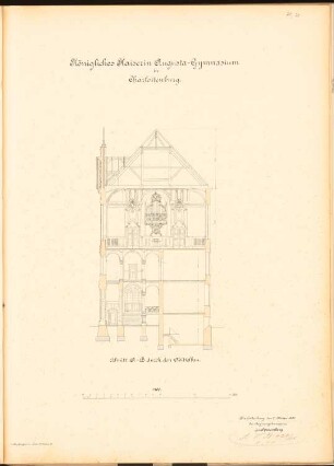 Kaiserin-Augusta-Gymnasium, Berlin-Charlottenburg: Schnitt 1:100
