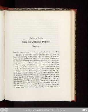Drittes Buch. Kritik der ethischen Systeme.