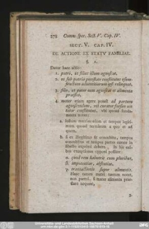 Cap. IV. De Actione Ex Statu Familiae.
