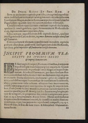 Incipit Prooemium Tractatus De Iuribus Regni et Imperij Romanorum.