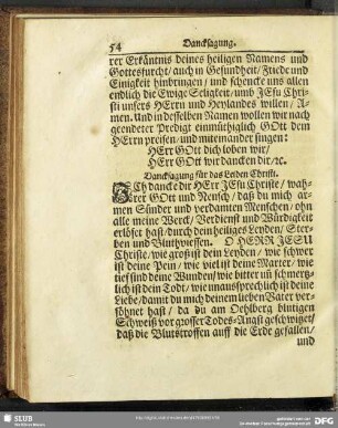 Dancksagung für das Leiden Christi