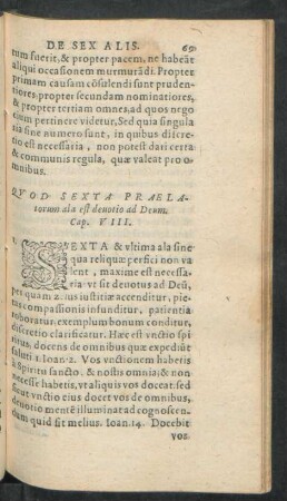 Quod Sexta Praelatorum ala est devotio ad Deum. Cap. VIII.