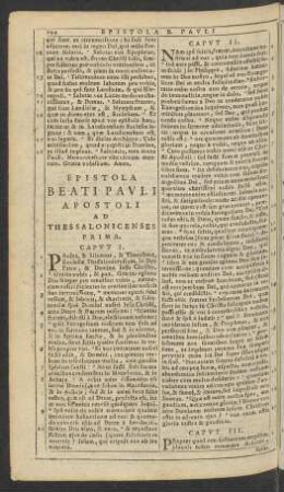 Epistola Beati Pavli Apostoli Ad Thessalonicenses Prima.