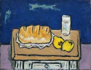 unbenannt [Stillleben mit Weißbrot, Wasserglas und Zitronen]