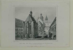 Der Dom und die St. Annakapelle zu Hildesheim vom Kreuzgange aus gesehen