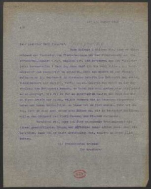 Brief an Heinrich Spangenberg : 13.08.1917