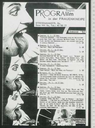 Programm in der Frauenkneipe : Januar '92