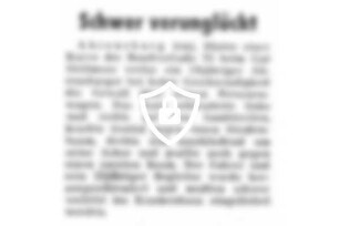 Schwer verunglückt