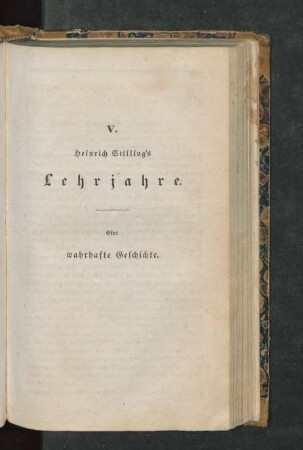 V. Heinrich Stilling's Lehrjahre