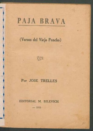 Paja brava : versos del Viejo Pancho