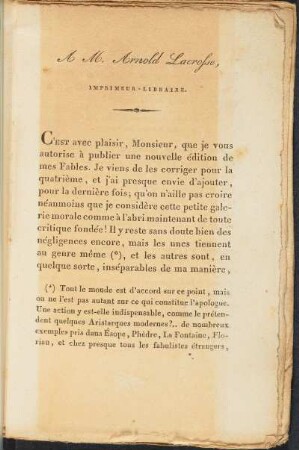 A M. Arnold Lacrosse, imprimeur-libraire