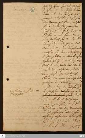 Fragment eines Briefes von August Hermann Francke an [Benjamin Schultze ?].