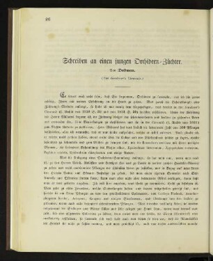Schreiben an einen jungen Orchideen-Züchter.