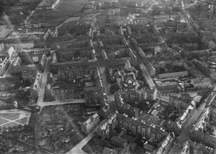Chemnitz. Luftbild von Gablenz mit Lutherkirche