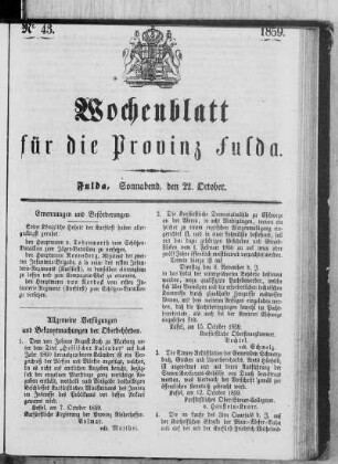 Nr. 43, Ausgabe vom 22. Oktober 1859