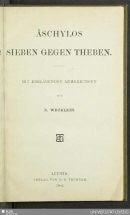 Aeschylos' sieben gegen Theben