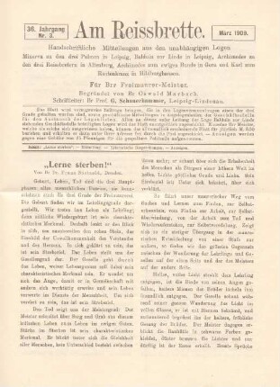 Nr. 3. März 1909.