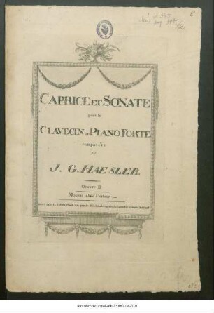 Caprice Et Sonate pour le Clavecin ou Pianoforte : Oeuvre II