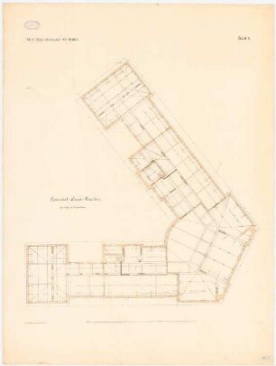 Neue Packhofanlage, Berlin-Moabit: Provinzial-Steuer-Direktion: Grundriss Dachgeschoss 1:100