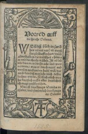 Vorred auff die spriche Salomo.