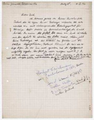 Brief von Herbert Fleischmann, Berlin an Erich Salomon