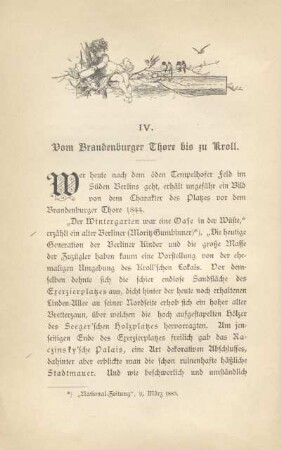 IV. Vom Brandenburger Thore bis zu Kroll